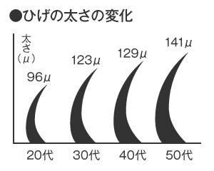 ひげの太さの変化